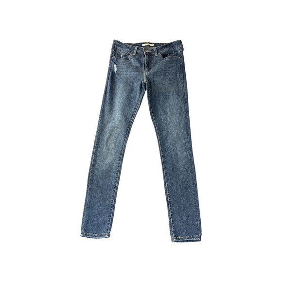 Levi's Denim - Levi's 711 Skinny Jeans Dark Wash Distressed Size 28x30